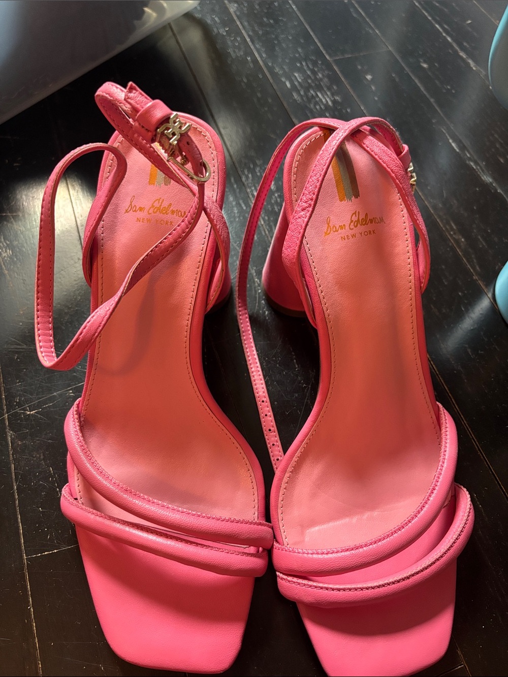 Sam Edelman Hot Pink Strappy Block Heel Sandals